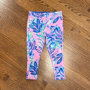 Lilly Pulitzer Pink and Blue Leaf Print Leggings